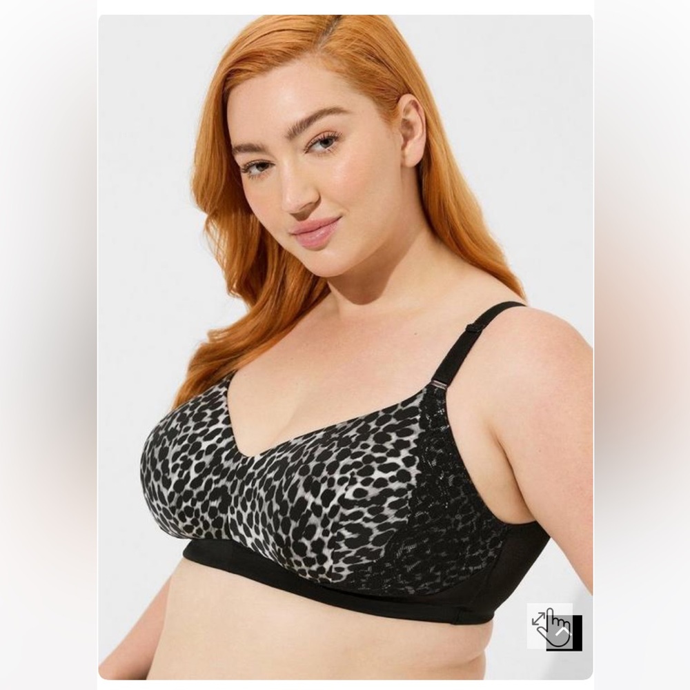 Torrid Cheetah Dream Wire-Free Bra 360° Back Smoothing 42DDD 42F NWT